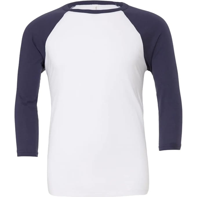T-shirt met 3/4 mouwen Bella + Canvas Baseball