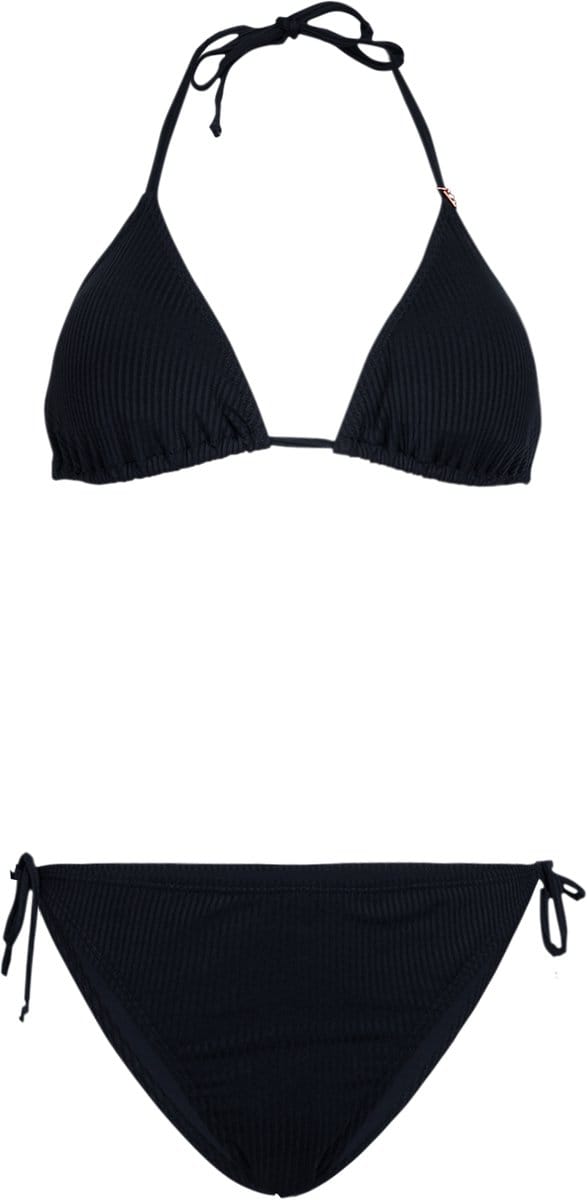 Brunotti - Lolly-Rib - Bikini Set Zwart - Dames - Slide Triangel Bikini Top - 36