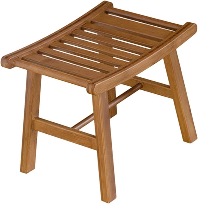 Douchekruk Hout - Badkamer Zitje - Veilig Douchen - Waterdicht Ontwerp - 32 cm - Natuurlijk