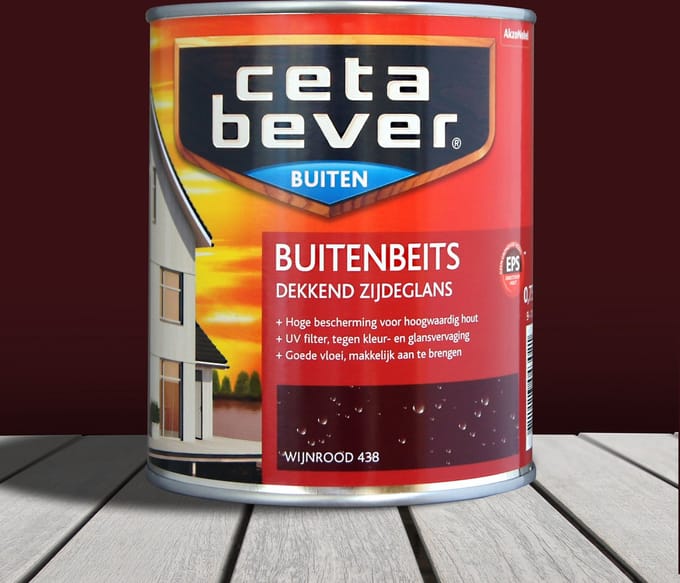 Cetabever Dekkende Buitenbeits - 0,75 liter - Wijnrood