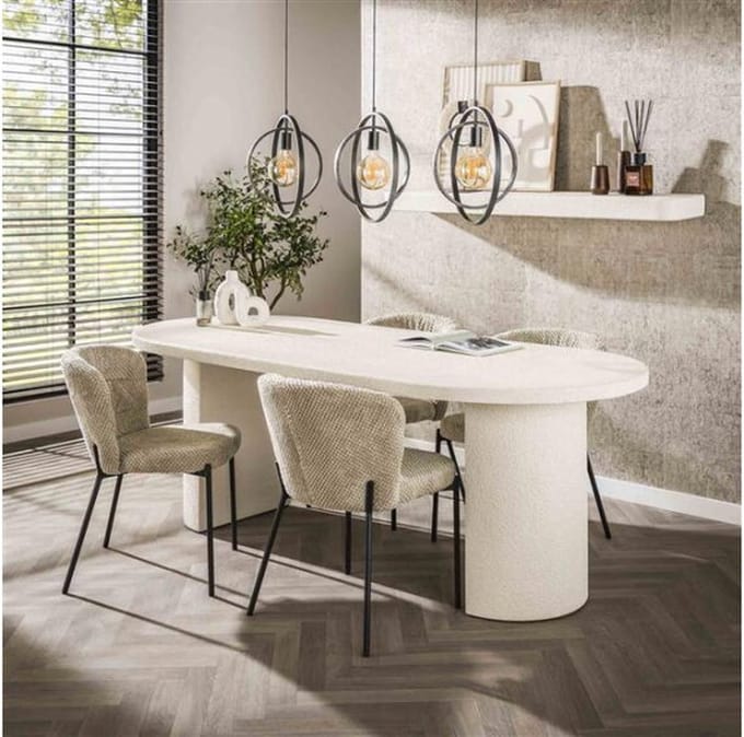 Eettafel arch stone 215x90cm - Marmer composiet