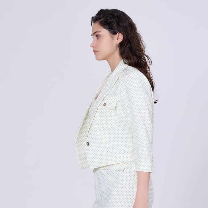 Safari pockets cropjack met stippenprint