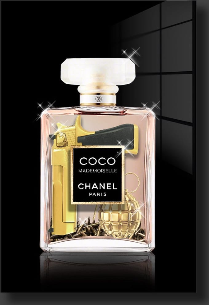 Coco chanel golden schilderij op plexiglas 60x90cm