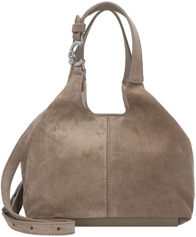 COCCINELLE Leren handtas schoudertas C-Easy Handbag Suede Warm Taupe