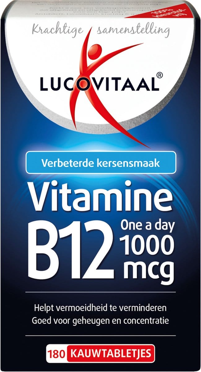 Lucovitaal Vitamine B12 Eén per Dag 1000 mcg - 180 Kauwtabletten
