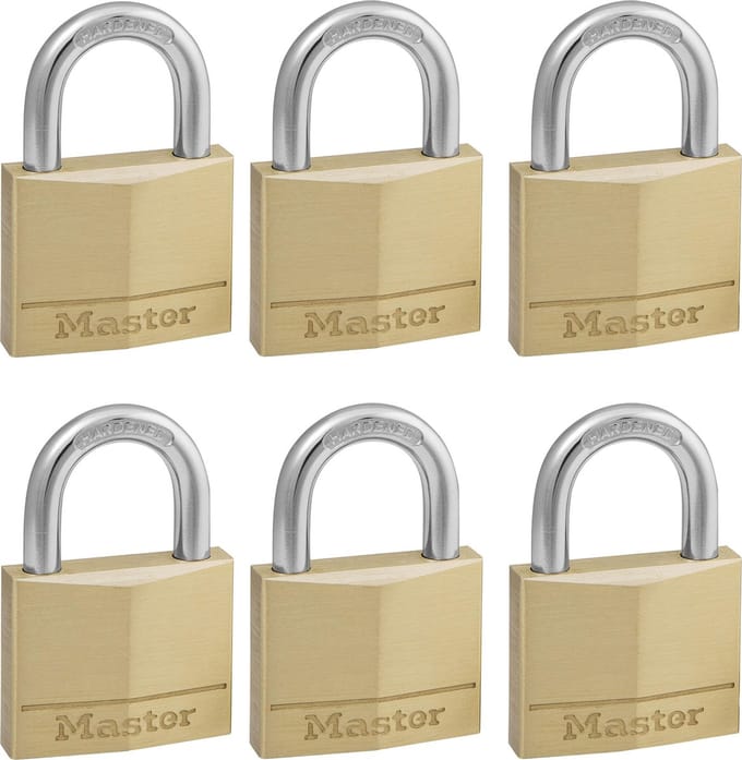 MasterLock Hangslot - Massief Messing - Gelijksluitend - 40mm - 6 stuks - 140EURSIX