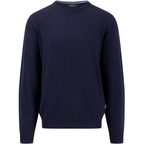 Fynch-Hatton Trui O-Neck Cashmere Uni Color Navy / male