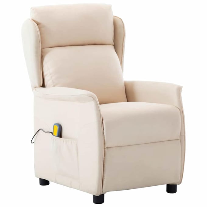 vidaXL - Massagestoel - Crème - 93.5 - x - 67.5 - x - 101.5 - cm - Stof
