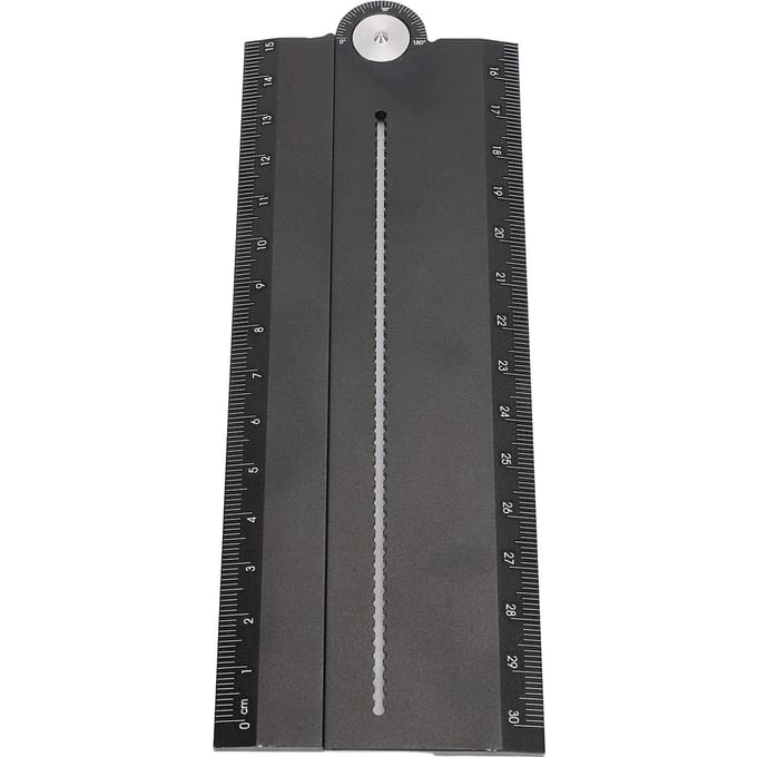 Règle multiple en aluminium Multifonctionnel Mètre d'angle pour dessin de cercle d'arc et de lignes parallèles black
