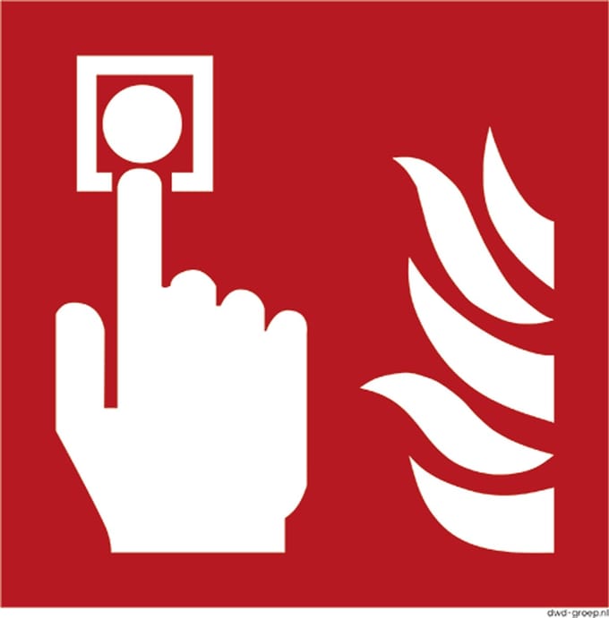 Brandmelder sticker 200x200 mm - vinyl - ISO 7010 F005