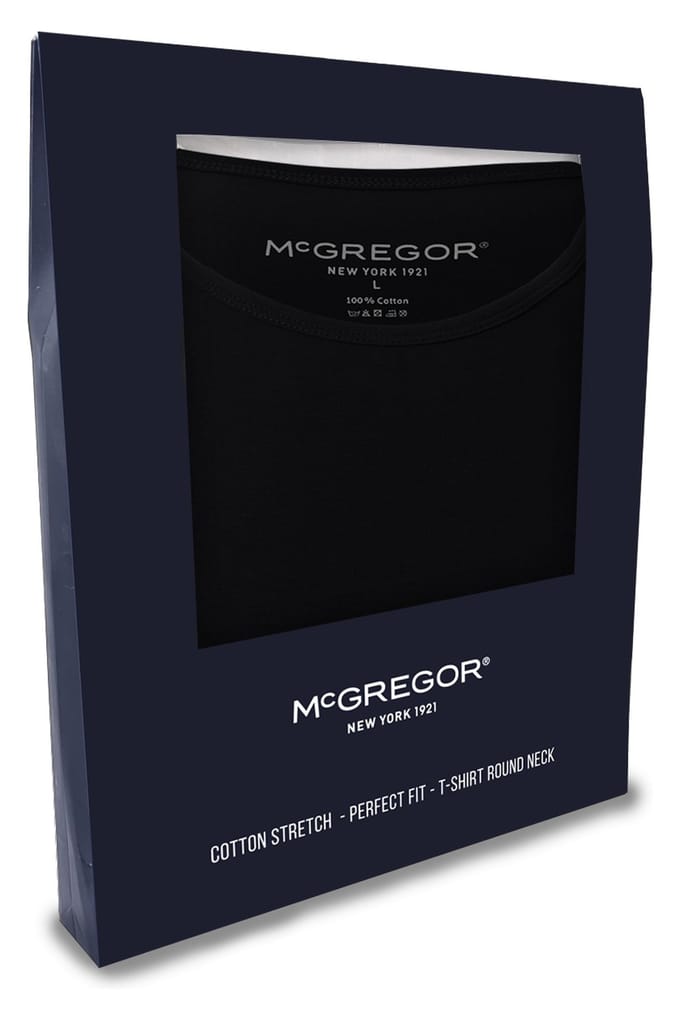McGregor Premium - Stretch T-shirt - 4-pack Black Taglia: L | Magliette basic Outlet | Uomo | Nero