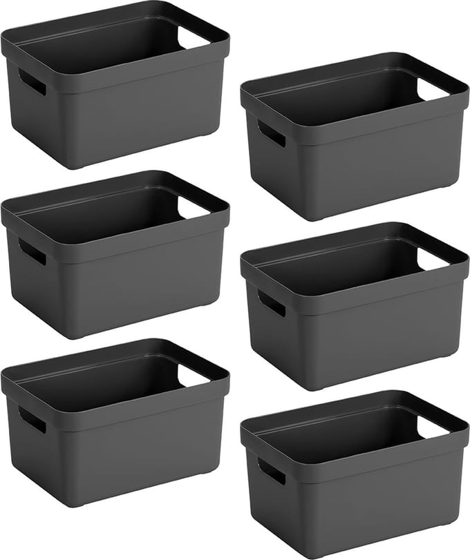 Sunware - Sunware Sigma home set van 6 5L opbergbox - antraciet