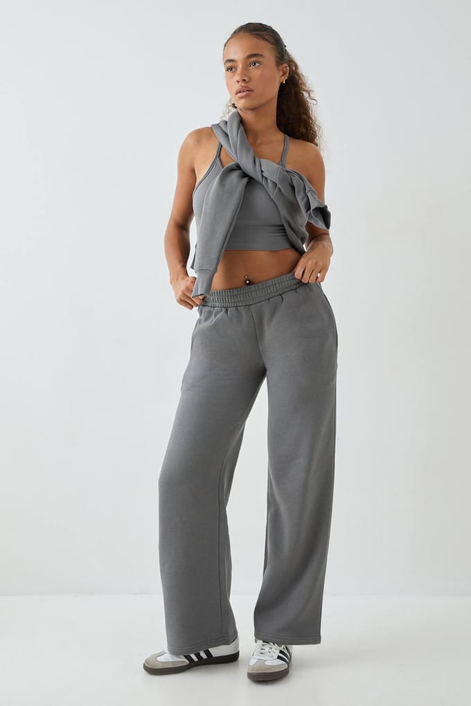 Dames Dsgn Studio Petite Rechte Pijp Joggingbroek | Houtskool | Maat: Medium