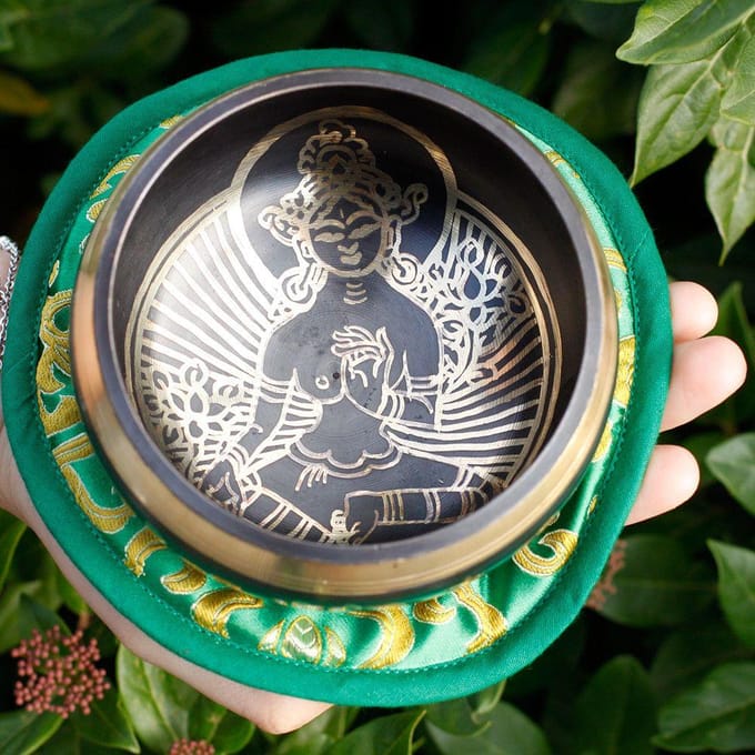 Groene Tara Klankschaal Set - 10cm - 380 gram - Handgemaakt