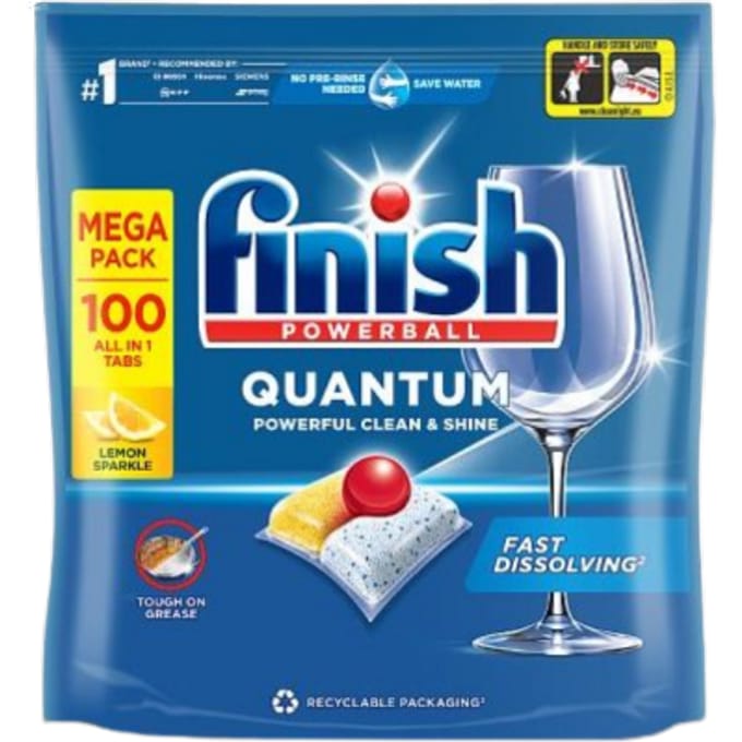 Finish Quantum All in 1 Lemon Vaatwastabletten – 100 stuks