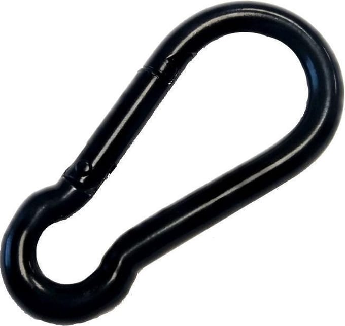 Karabijnhaak - 60 mm - Zwart - 5 stuks