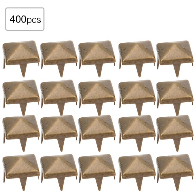 400 Ensembles 4MM 7MM DIY Maroquinerie Rivets à Pointes Pointes Carrées Clous Sacs Chaussures Accessoires de Ceinture 4mm bronze