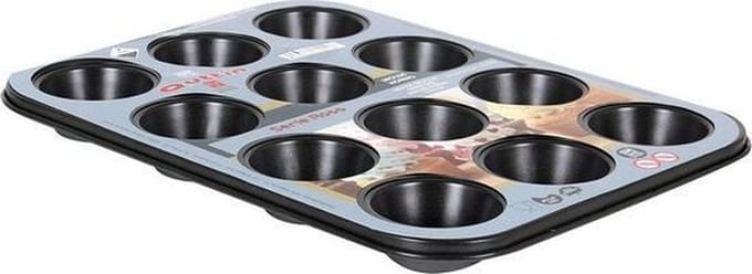 Quttin bakplaat muffins voor 12 porties zwart