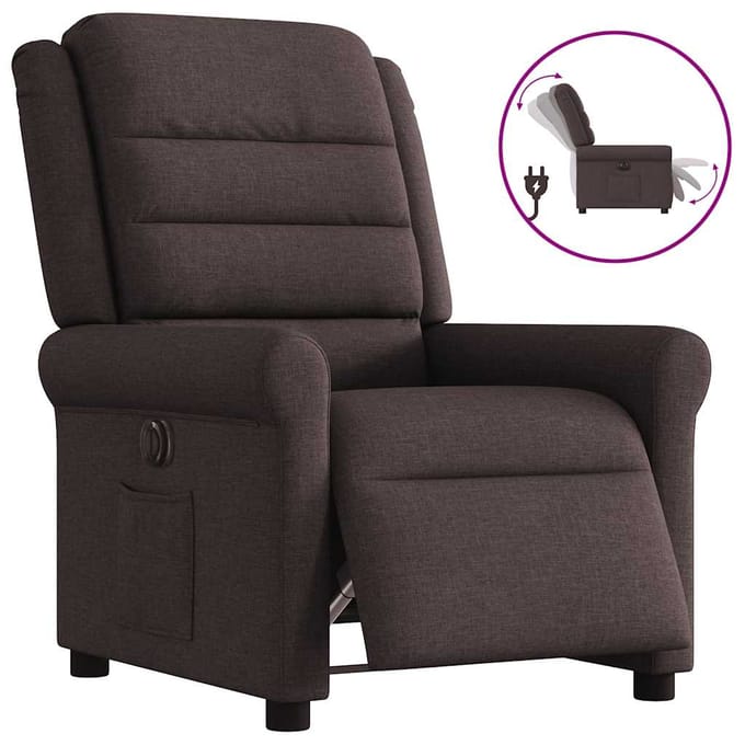 vidaXL - Fauteuil - verstelbaar - elektrisch - stof - donkerbruin