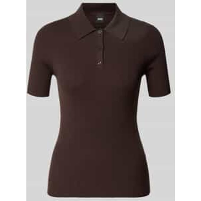 slim fit poloshirt van ribtricot
