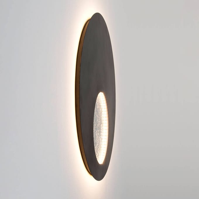Holländer LED wandlamp Luina, Ø 80 cm, binnen zilver