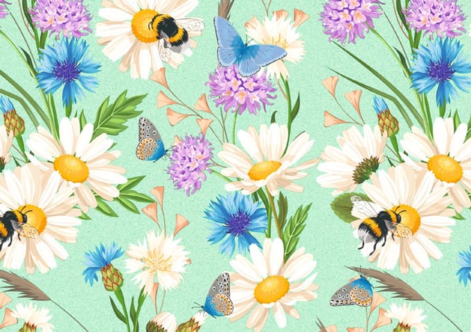 SUSY CARD cadeaupapier 'Bloemenveld', op rol