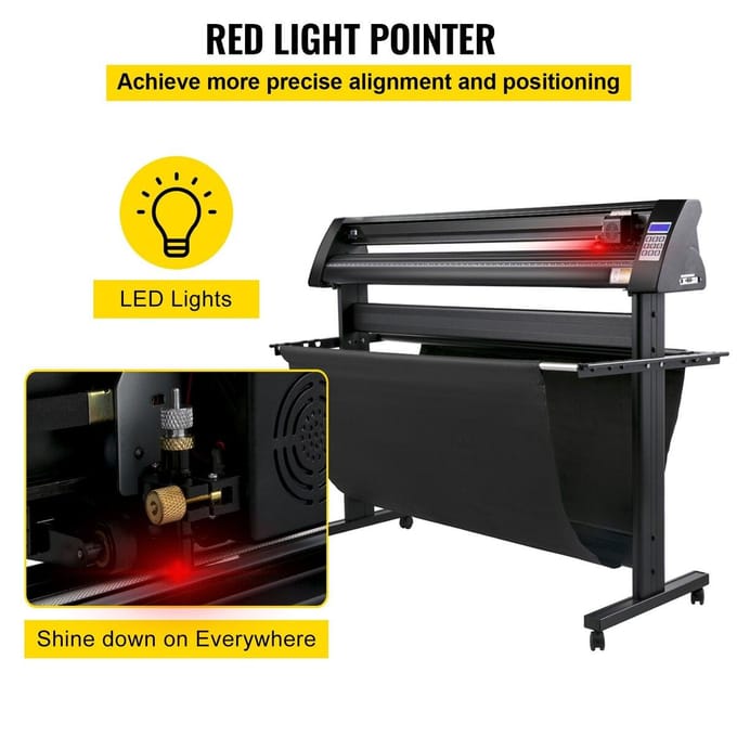 Vinylsnijder, 1350 mm Vinylplotter, Plotter Snijder met LED-scherm, Semi-automatisch Ingebouwd Optisch Oog, Compatibel met SignMaster Software voor Windows