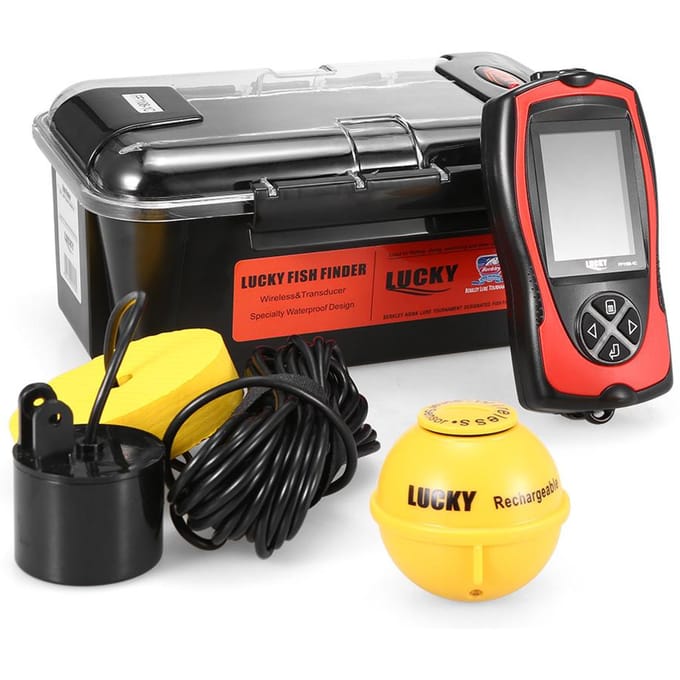 LUCKY FF1108-1CLA Draagbare Visvinder 100M/300FT Diepte Visalarm Bekabeld Draadloos Visdetector Wired & Wireless -EU Plug gray