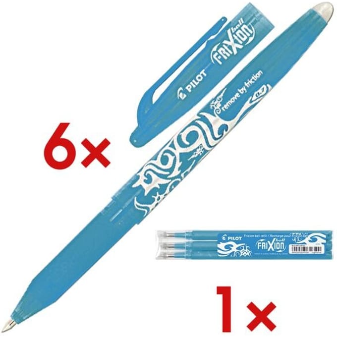 6x rollerbalpen »FriXion Ball 0.7« incl. pak met 3 rollerbalpenvullingen »Frixio