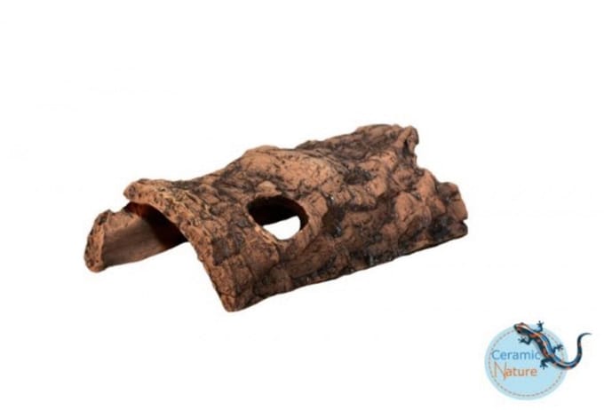 Ceramicnature Half-Log - Aquarium - Ornament - 18x10x6 cm Bruin M