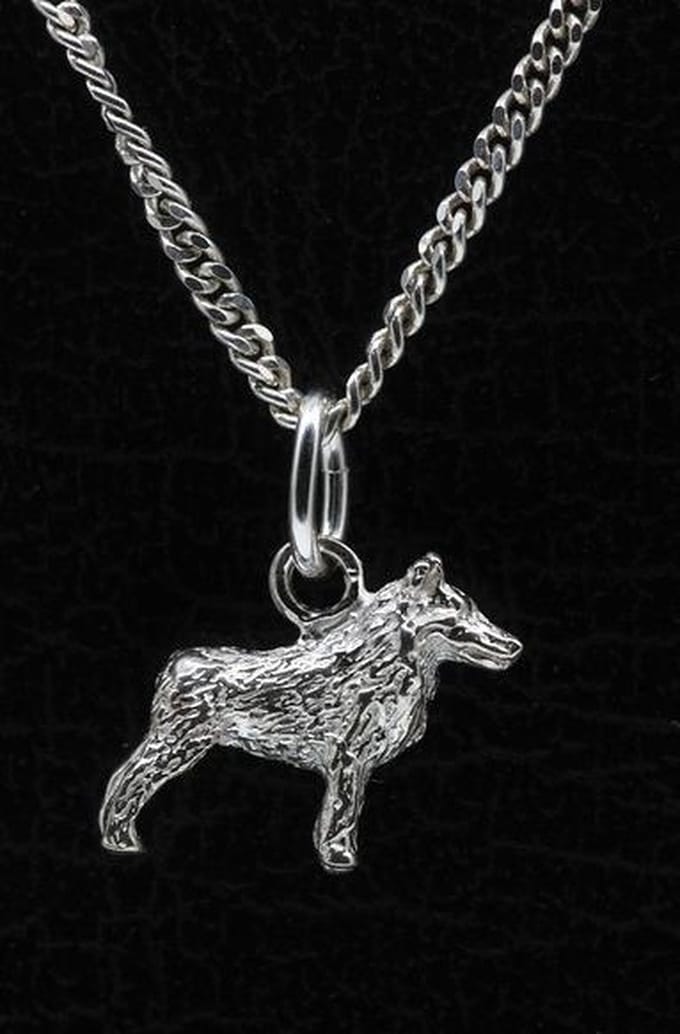 Zilveren Schipperke ketting hanger - klein