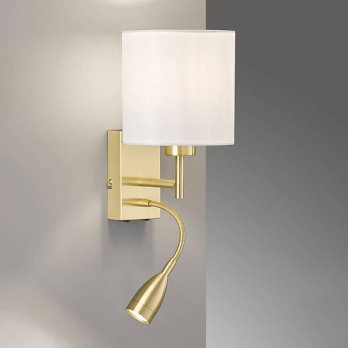 FISCHER & HONSEL Wandlamp Dreamer LED wandlamp messing/chintz wit