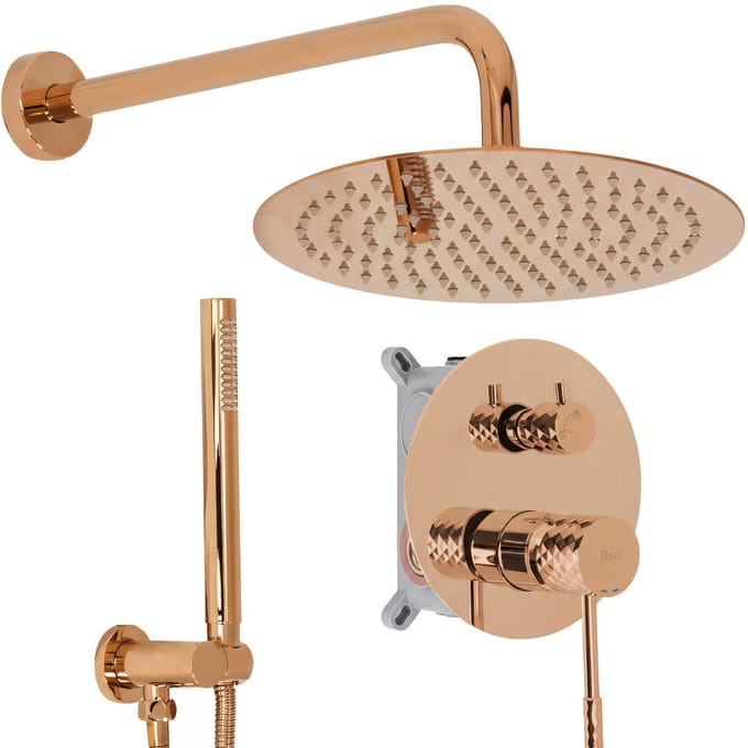Rea Lungo +Box - Inbouwdoucheset - Koper - 25X36X16Cm