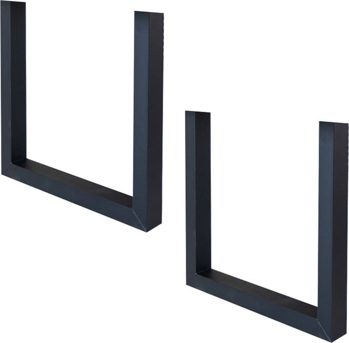 Set van 2 metalen tafelpoten U-frame zwart