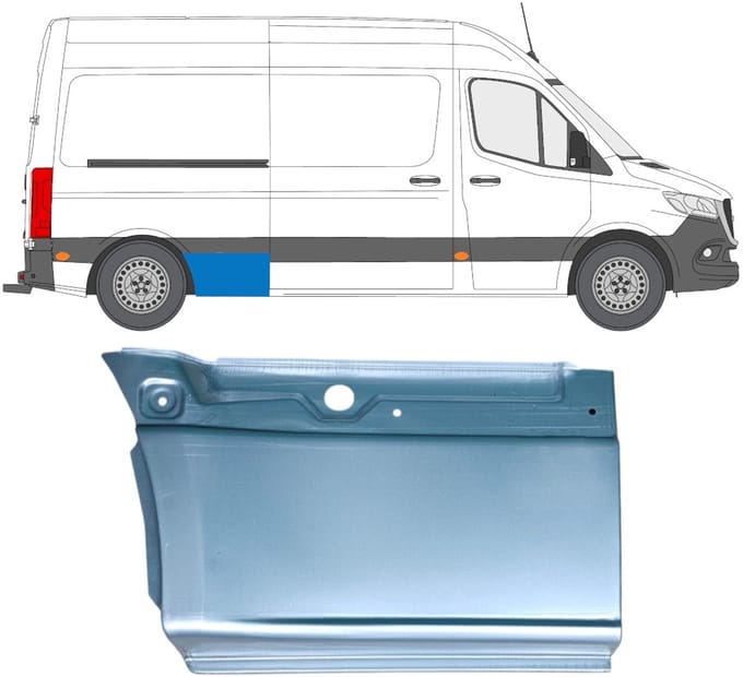 Reparatiepaneel achterspatbord voor Mercedes Sprinter 2018- / Rechts