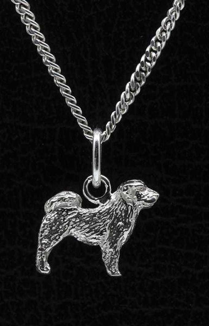 Zilveren Tibetaanse spaniel ketting hanger - klein