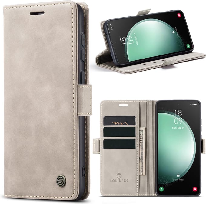 Solidenz Hoesje - Geschikt voor Samsung Galaxy S23 FE - Urban Book - Beige