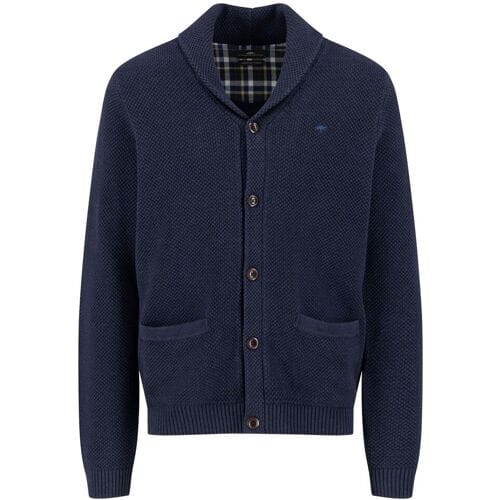 Fynch-Hatton Vest Solid Color Buttoned Shawl Collar Navy / male