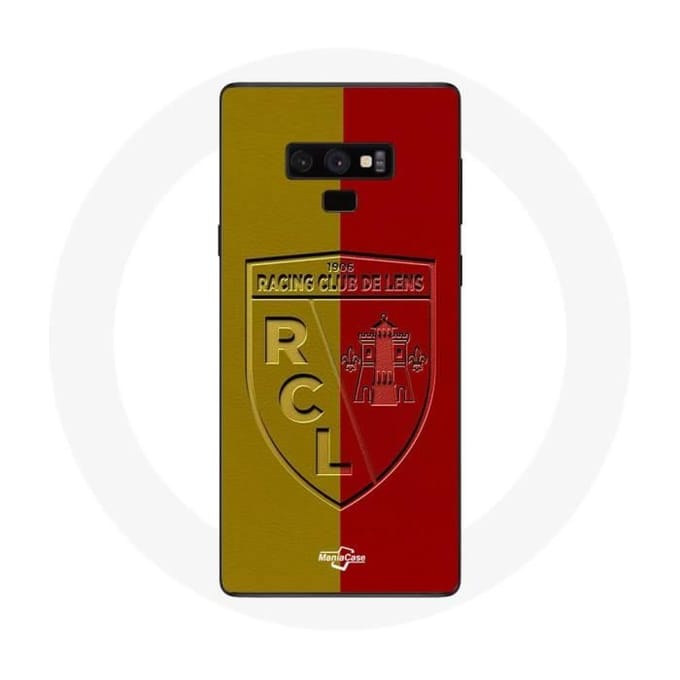 Samsung Galaxy Note 9 hoesje rcl lens Logo gele en rode achtergrond