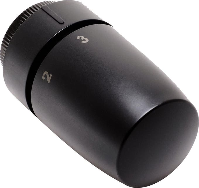 Thermostaatkop - Radiatorknop - Temperatuurregeling - Universele M30x1.5 aansluiting - Zwart