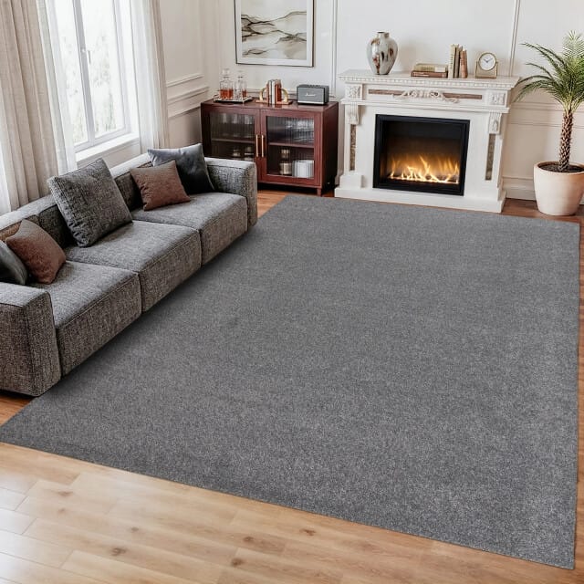 Comfy Soft - Effen Vloerkleed Wasbaar Uni Grijs- 200x290 CM