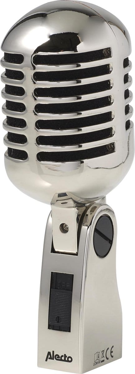 Alecto UDM-60 - Retro Microfoon - Klassieke chrome look - Zilver