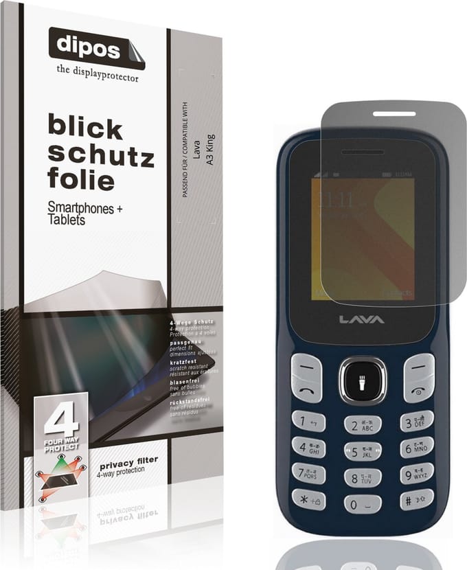 dipos – Matte Privacy Screenprotector geschikt voor Lava A3 King | Anti-Spy Beschermfolie