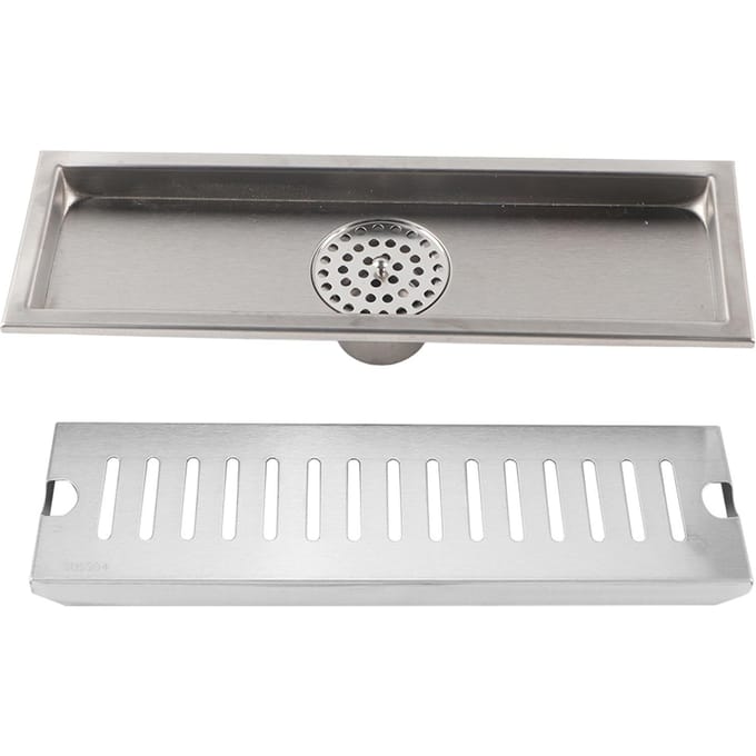 Grote Doorstroom RVS Rechthoek Douchevloerafvoer Badkamer Afvoerrooster(midden afwatering) white