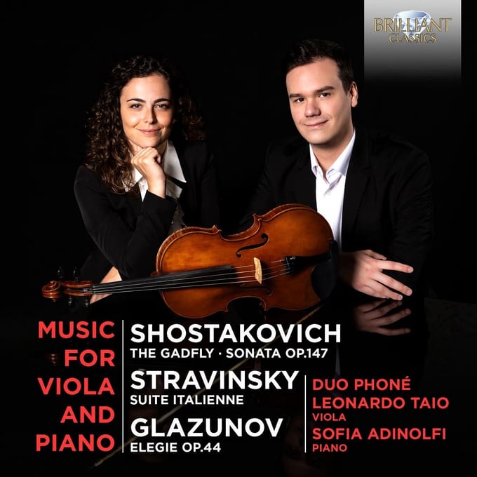 Duo Phoné, Leonardo Taio & Sofia Adinolfi - Music For Viola And Piano By Shostakovich, Stravinksy & Glazunov (CD)