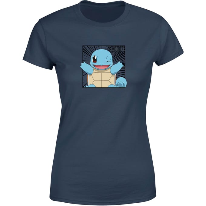Pokémon Pokédex Squirtle #0007 Women's T-Shirt - Navy - M