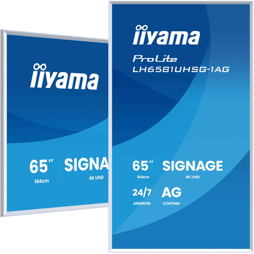 Iiyama LH6581UHSG-1AG digitaal signage flatscreen 163,8 cm Wi-Fi 500 cd/m² 4K Ultra HD wit ingebouwde processor Android 24/7