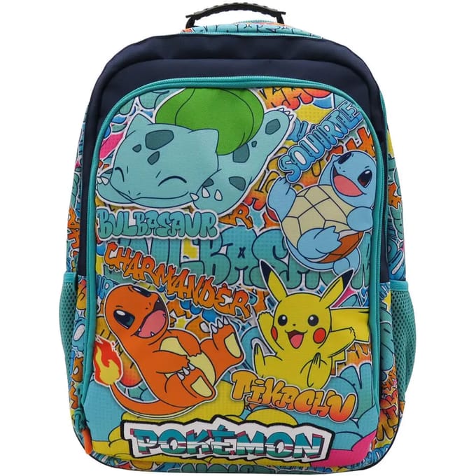 Pokémon - Rugzak - 3 vakken - Premium Quality - 43cm - Pikachu - Squirtle - Charmander - Bulbasaur