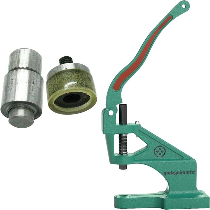 Handpers Machine - Drukknopen Set - Kleding Maken - Universele Matrijzen - 38 cm Hoog - Groen