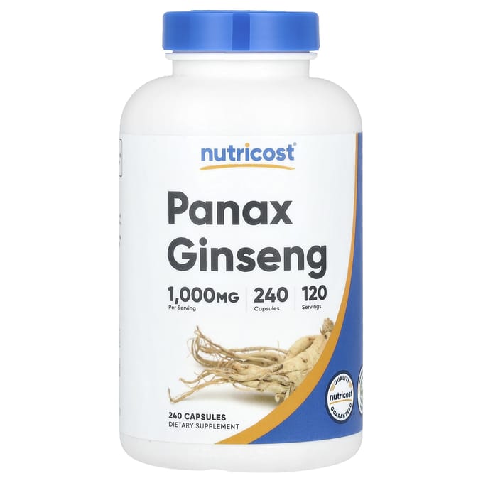 Nutricost, Panax Ginseng, 1 000 mg, 240 capsules (500 mg par capsule)